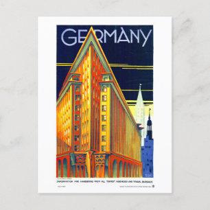 Vintage-Reiseplakat von Deutschland Postkarte
