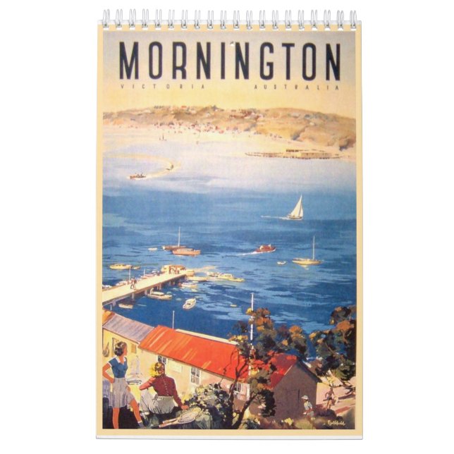 Vintage Reiseplakate Kalender (Rückseite)
