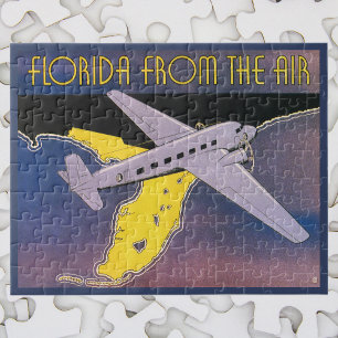 Vintage Reiseposter, Florida aus der Luft Flugzeug