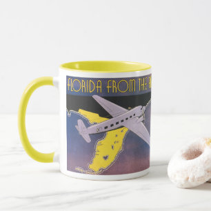 Vintage Reiseposter, Florida aus der Luft Flugzeug Tasse