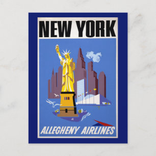 Vintage Reiseposter für Allegheny Airlines Postkarte