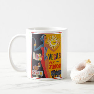 Vintage-Reiseposter für Flüge mit TWA nach Las Veg Kaffeetasse
