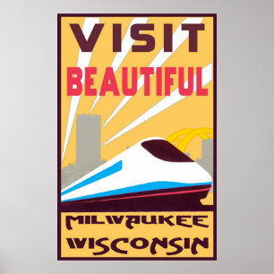 VINTAGE REISEPOSTER - MILWAUKEE, WISCONSIN POSTER