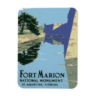Vintage-Reiseposter mit Fort Marion Magnet