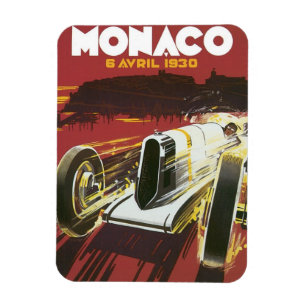 Vintage-Reiseposter, Monaco Grand Prix Autorennen Magnet