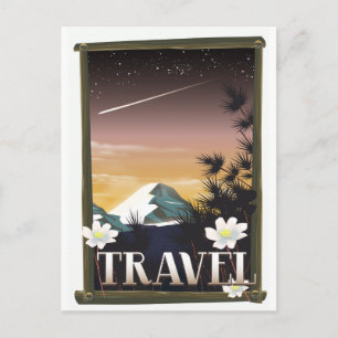 Vintage-Reiseposter Night Mountain Edition Postkarte