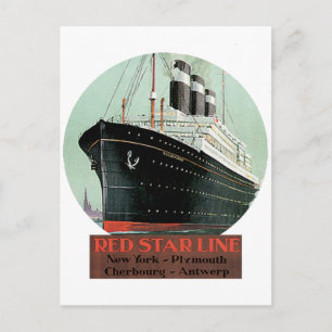 Vintage Reiseposter - Red Star Line Postkarte