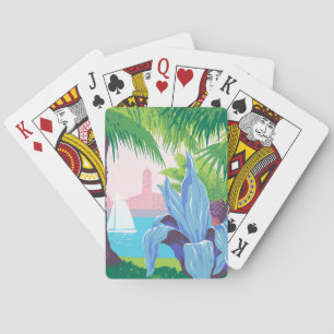 Vintage Reiseposter zur Förderung von Puerto Rico Spielkarten