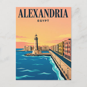 Vintage-Reisepostkarte Alexandria, Ägypten Postkarte