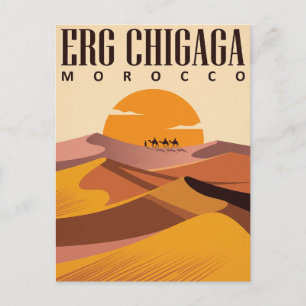 Vintage-Reisepostkarte Erg Chebbi Marokko Postkarte