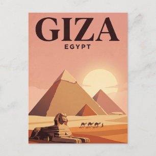 Vintage-Reisepostkarte Giza, Ägypten Postkarte