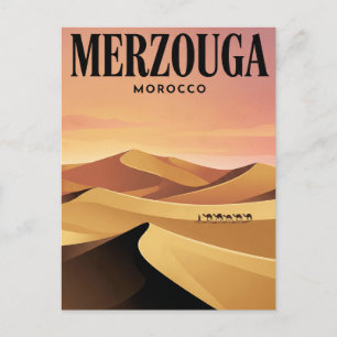 Vintage-Reisepostkarte Merzouga, Marokko Postkarte