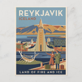 Vintage-Reisepostkarte | Reykjavik Postkarte