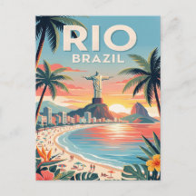 Vintage-Reisepostkarte | Rio Brasilien