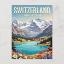 Vintage-Reisepostkarte | Schweiz