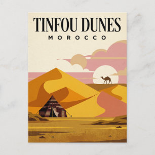 Vintage-Reisepostkarte Tinfou-Dünen Marokko Postkarte