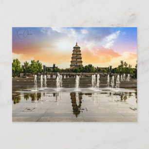 Vintage Reisestadt Xian China Chinesisches RETRO Postkarte
