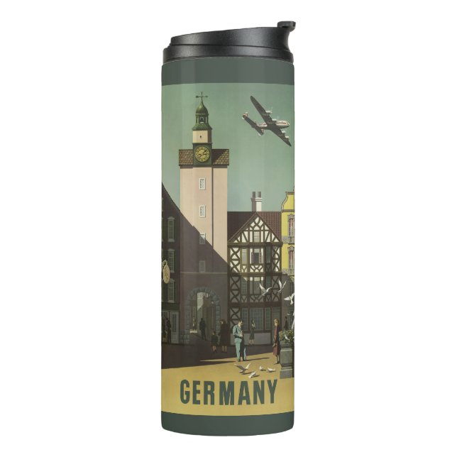 Vintage Reisetrommel DEUTSCHLANDS Thermosbecher (Nach links gedreht)