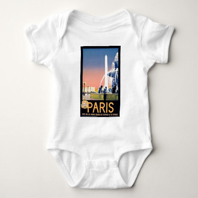 Vintage Reisewerbung in Paris Baby Strampler (Vorderseite)