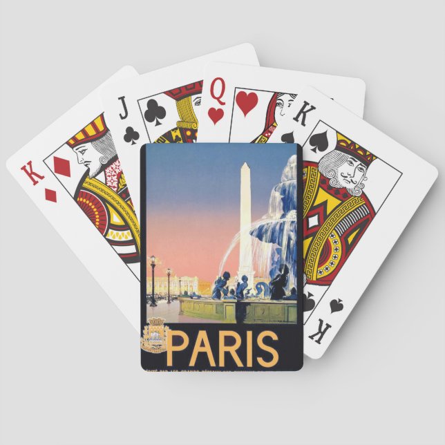 Vintage Reisewerbung in Paris Spielkarten (Rückseite)