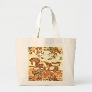 Vintage Reiterpferdetasche Jumbo Stoffbeutel