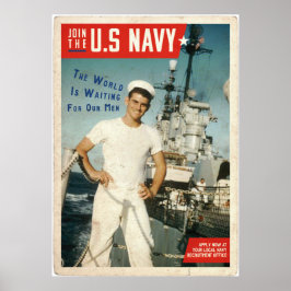 Vintage Rekrutierung der amerikanischen Marine Poster