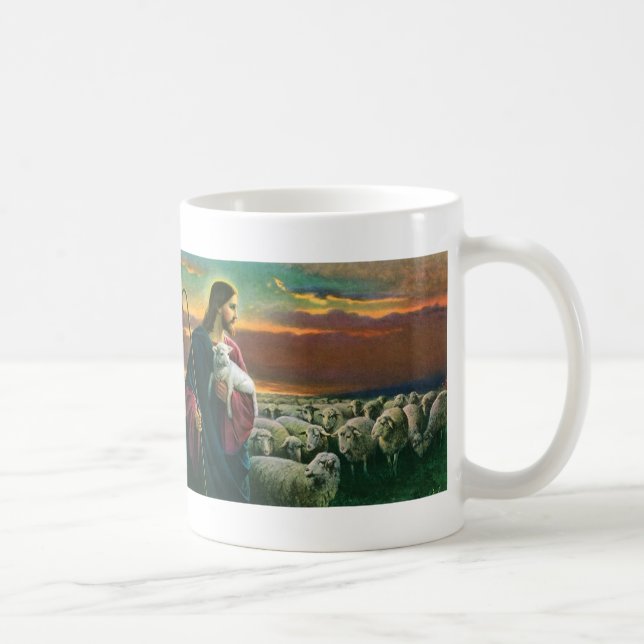 Vintage Religion, Christus guter Hirte mit Flock Kaffeetasse (Rechts)