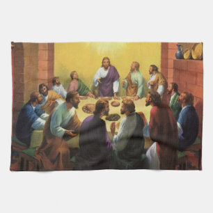Vintage Religion, Das letzte Abendmahl mit Jesus C Geschirrtuch