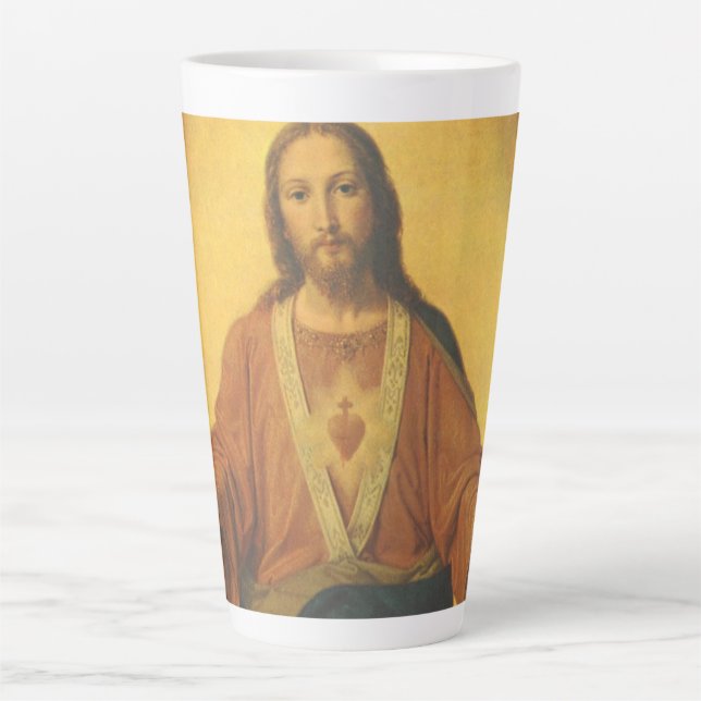Vintage Religion, heiliges Herz Jesu Christi Milchtasse (Vorderseite)
