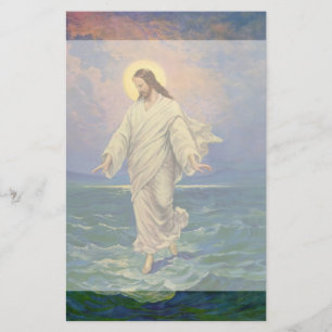 Vintage Religion, Jesus Christus läuft auf dem Wa Briefpapier