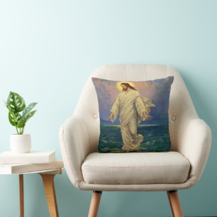 Vintage Religion, Jesus Christus läuft auf dem Was Kissen