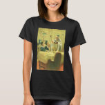 Vintage Religion, Judentum, Licht der Menorah T-Shirt<br><div class="desc">Vintages Bild religiöser Judaika mit einem Rabbi,  der die Kerzen auf einer Menorah während Hanukkah mit zwei Kindern beim Beobachten beleuchtet.</div>