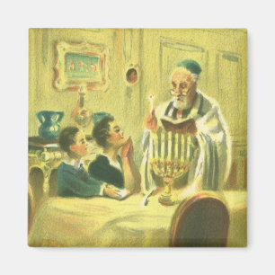 Vintage Religion, Judentum, Menora anzünden Magnet