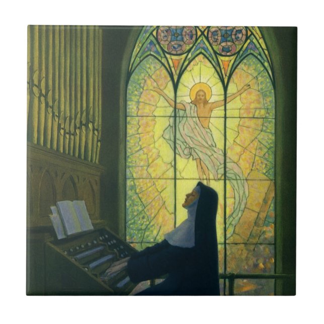 Vintage Religion, Nonnen Kirchenorgan Fliese (Vorderseite)