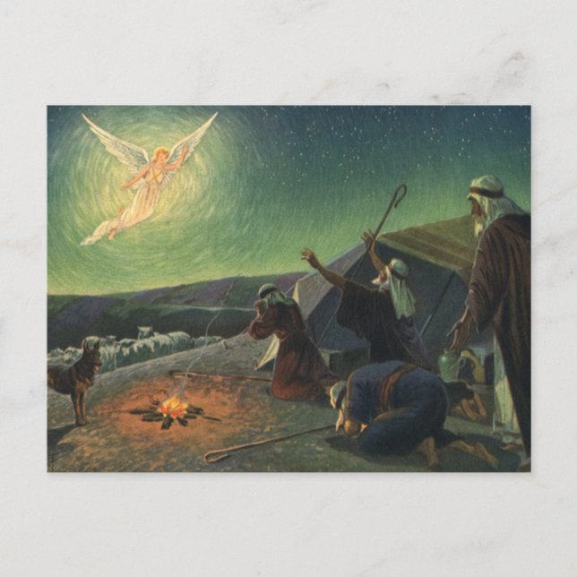 Vintage Religion, Verkündigung der Hirten Postkarte (Vorderseite)