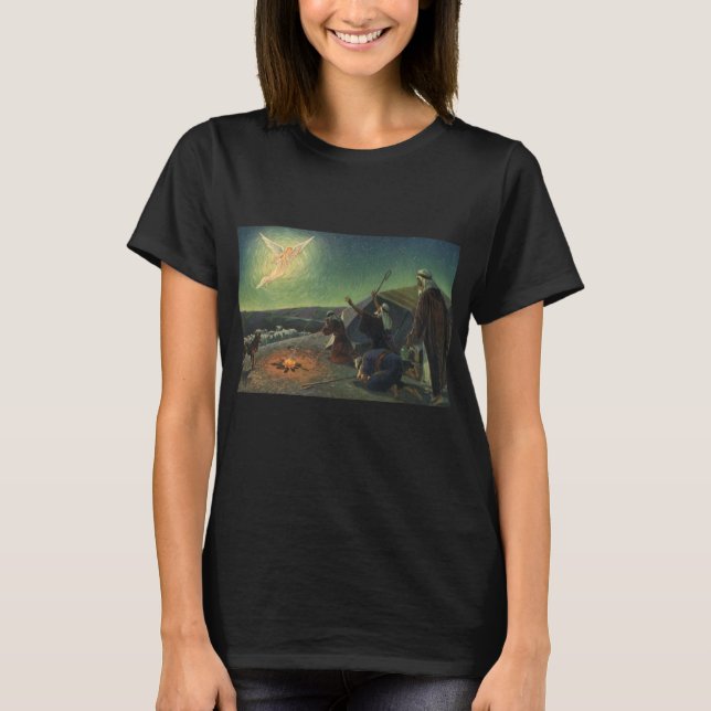 Vintage Religion, Verkündigung der Hirten T-Shirt (Vorderseite)