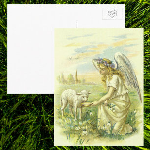Vintage Religion, Viktorianischer Ostergel mit Lam Feiertagspostkarte