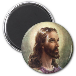 Vintage Religiöse, Jesus Christus Portrait mit Hal Magnet