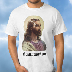 Vintage Religiöse, Jesus Christus Portrait mit Hal T-Shirt