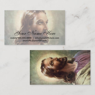 Vintage Religiöse, Jesus Christus Portrait mit Hal Visitenkarte