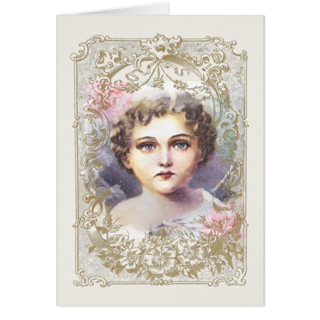 Vintage Religiöse Jesus Wasserfarbe Rosen (Vorne)