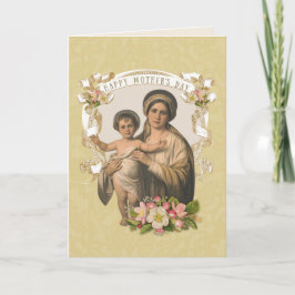 Vintage religiöse Jungfrau Maria Mütter Tag Urlaub Feiertagskarte
