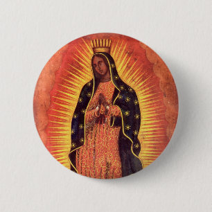 Vintage religiöse Jungfrau Mary Our Lady of Guadal Button