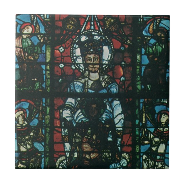 Vintage Religiöse Kirchenfenster aus festem Glas Fliese (Vorderseite)