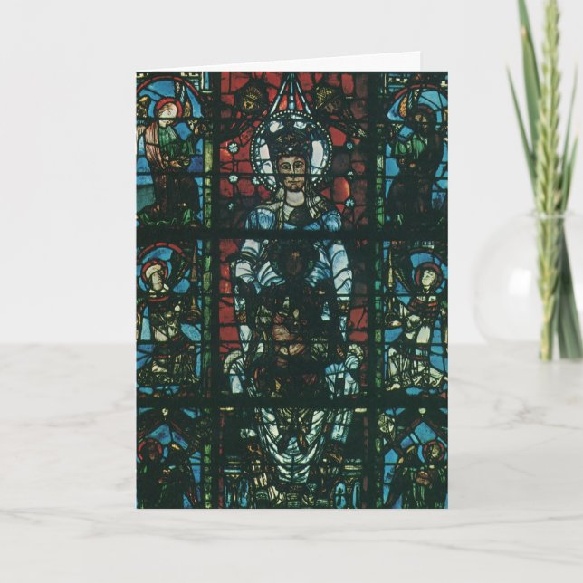 Vintage Religiöse Kirchenfenster aus festem Glas Karte (Vorderseite)