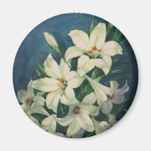 Vintage religiöse Ostergrüße, Lilienblumen Magnet