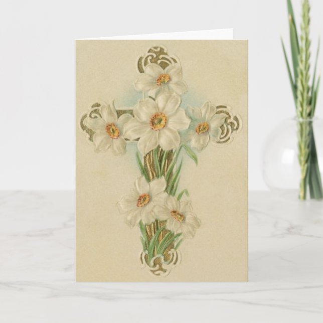 Vintage Religiöse Osterkarte Feiertagskarte (Vorderseite)