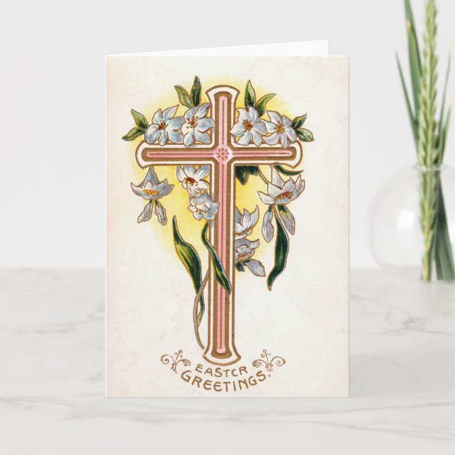 Vintage Religiöse Osterkarte Feiertagskarte (Vorderseite)