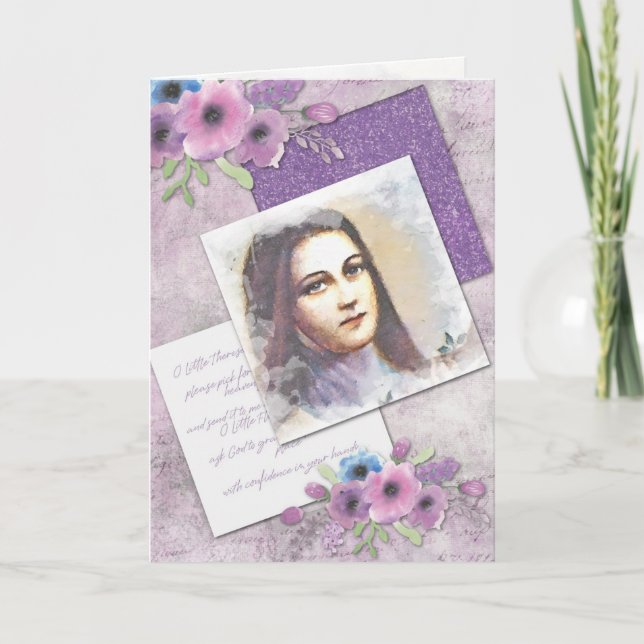 Vintage Religiöse St. Therese Katholische Novena Karte (Vorderseite)