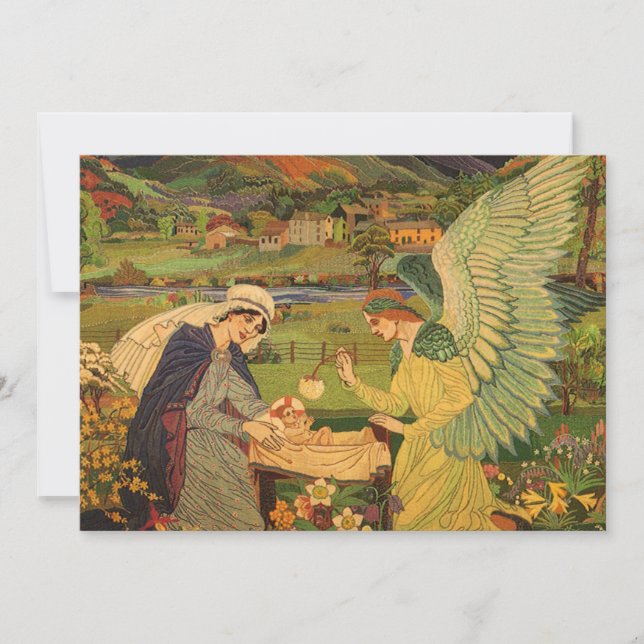 Vintage religiöse Tapestry mit dem Baby Jesus Chri (Vorderseite)